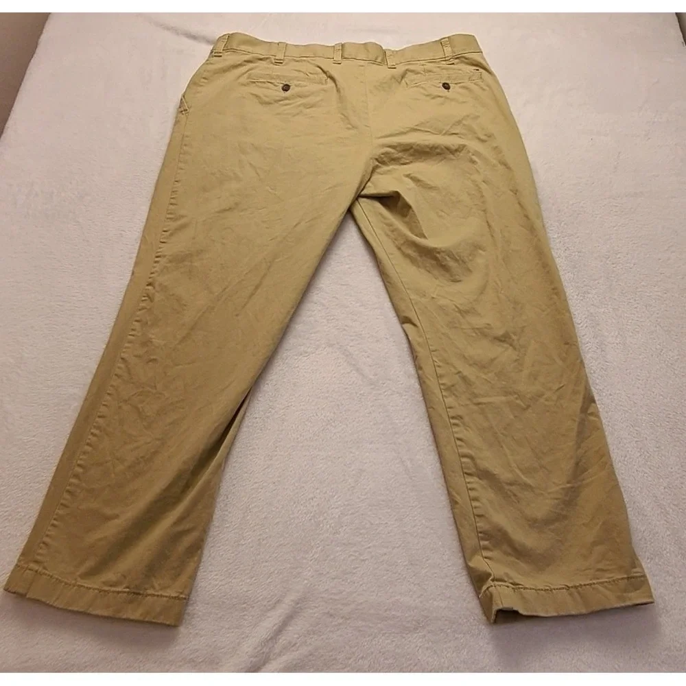 Tommy Hilfiger Men's Tailored Fit Chino Pants Tan Khaki 38x30 Flat Front Cotton